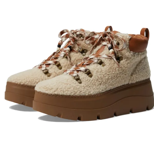 NEW ZODIAC Women's, Billie Boot Sherpa Lined Combat Sneaker IN Natural Caramel - Image 2