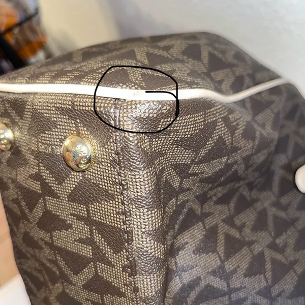 Michael Kors Dark Brown and Tan Logo Tote - Image 12