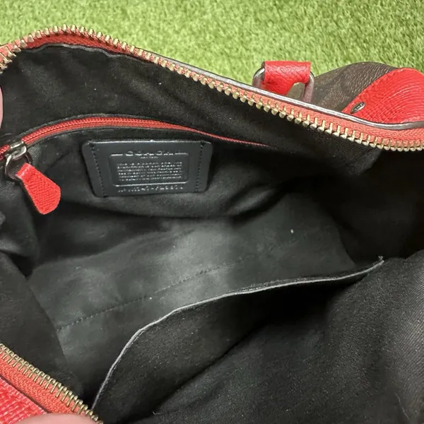 Coach Canvas Mini‎ Bennett Brown Rose Floral Red - Image 11