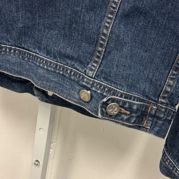Calvin Klein Jeans Women's Dark Wash Denim Trucker Jacket Blue Cotton Size Small - Image 6