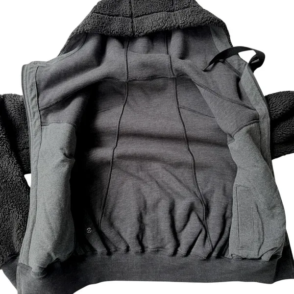 Lululemon Short Sweet and Sherpa Jacket Heathered Core Black Size XS Reversible - Image 7
