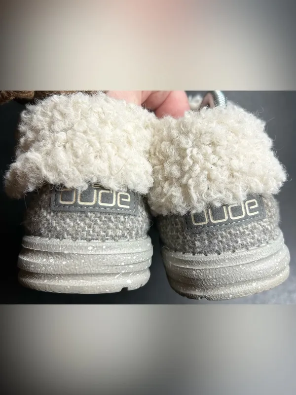 Hey Dude Women’s Size 7 Britt Grey Remix Faux Fur Lined Ankle Bootie Shoe - Image 4