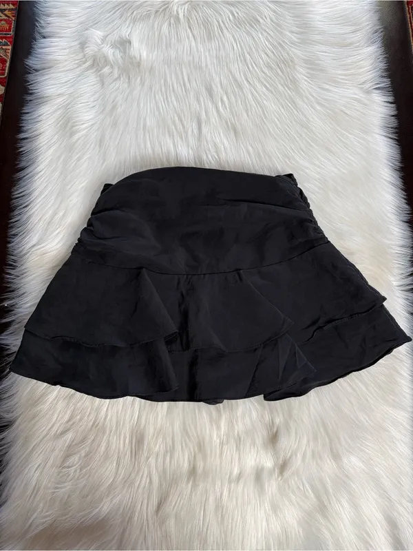Zara Black Ruffle Hem Mini Skort - Image 6