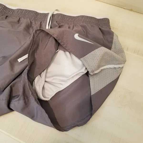 {M} Nike Dri Fit Gray Running Shorts Women's - Image 7