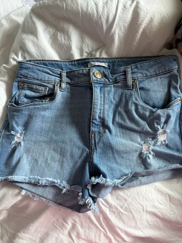 STS Blue Aubrey High-Rise Light Blue Distressed Denim Shorts - Image 2