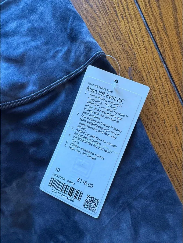 Lululemon Align High Rise 25” DDPG Diamond Dye Grey Size 10 NWT - Image 4