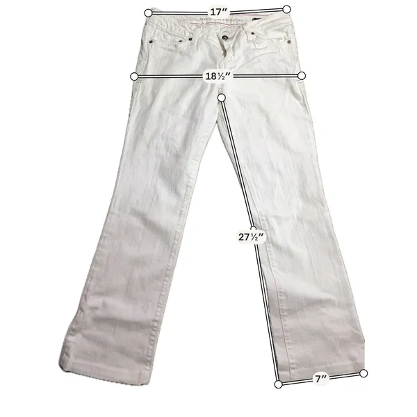Peoples Liberation Bella‎ Bootcut Jeans White Star Pocket Low Rise Denim Size 27 - Image 3