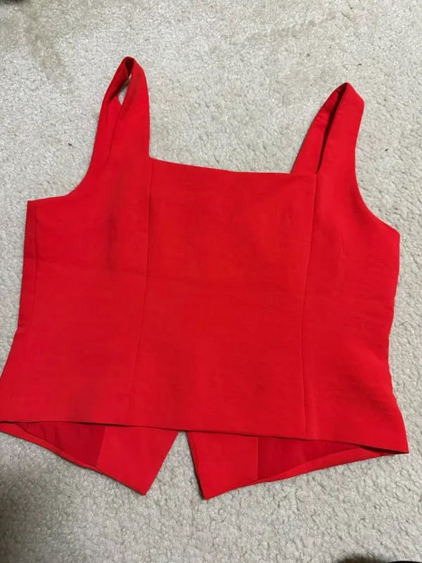 Sleeveless Blazer Vest Red Size M - Image 3