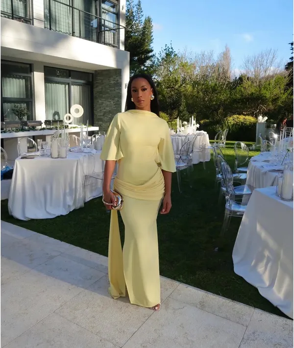 Zara Elegant Butter Yellow Gown - Floor-Length Formal Dress - Image 2