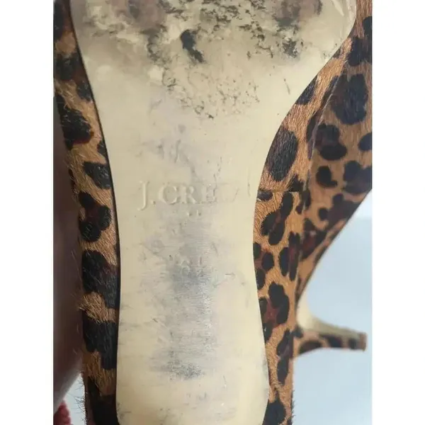 Women's J.Crew‎ Leopard Print Heels Calf fur Size 6.5 GUC! - Image 13