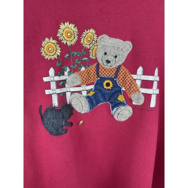 Vintage Bear Gopher Sunflower Farm Sweatshirt Adult Unisex 2X USA - Image 2