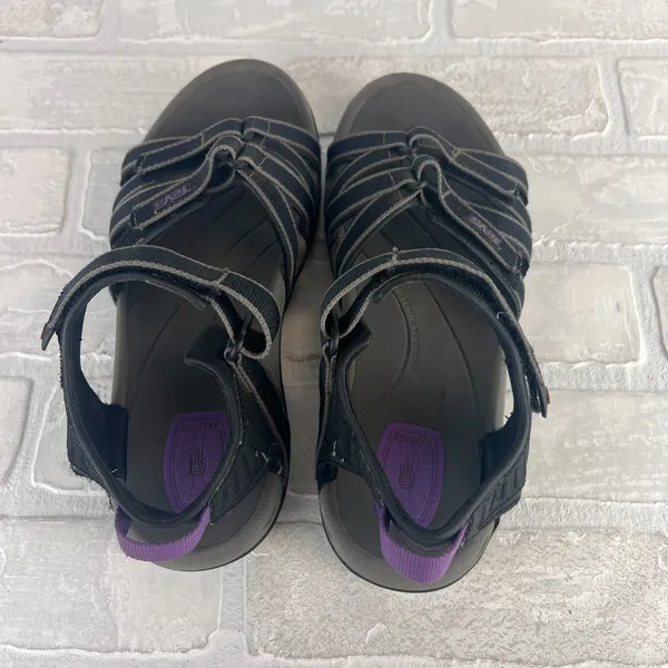Teva Tirra Sandals Women 7.5 Black Gray Strappy Adjustable Hiking Comfort Sporty - Image 4
