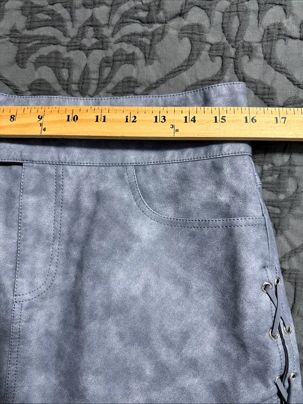 Princess Polly size 8 Ceejay faux leather mini skirt slate new with tags - Image 9