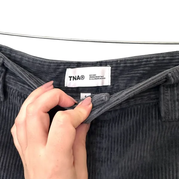 ARITZIA TNA Ripcord Mid-Rise‎ Corduroy Pant Blue/Gray Sz 6 - Image 5