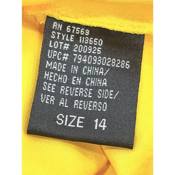 S.L. Fashions Yellow Tiered Ruffle Dress Beaded‎ Neckline 14 Vacation - Image 13