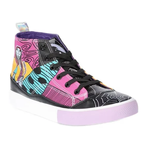 Disney Womens Sneakers Size 8 Black Purple Nightmare Before Christmas High Top - Image 3