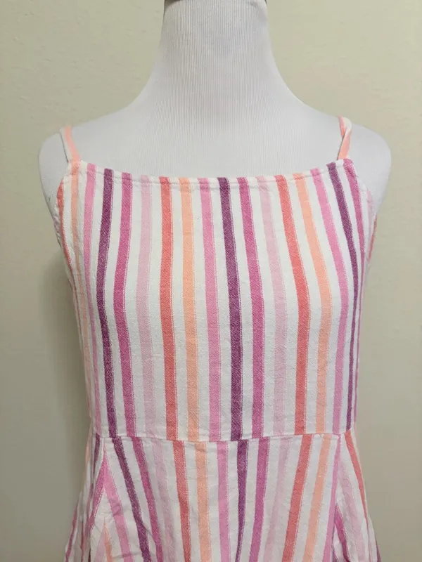 Gap medium striped square neck linen blend dress - Image 2