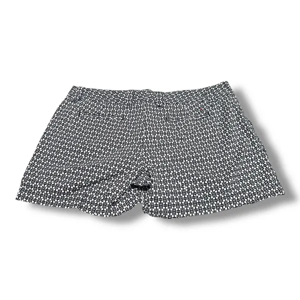 Tommy Hilfiger Womens Navy White Geometric Monogram Cotton‎ Chino Shorts Size 14 - Image 3