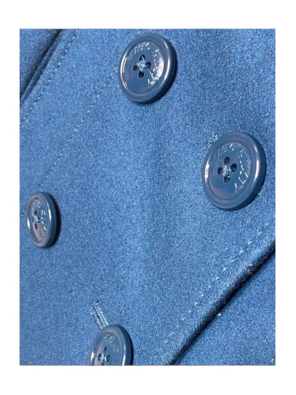 Miss Sixty ☻︎ Wool Double Breasted Pea Coat w/ Stitch Detail ☻︎ Aegean Blue ☻︎ S - Image 5