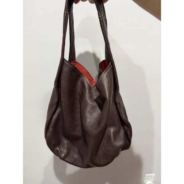 COACH Bandit Hobo 39 Natural Pebble Leather 86760 Plum Purple Leather Tote Bag I - Image 2