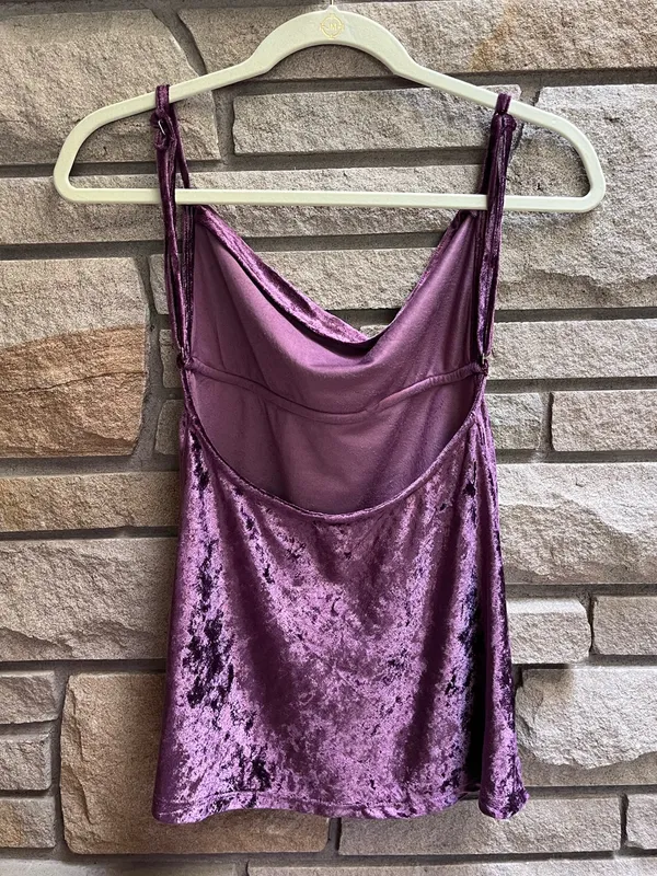 Free People All Night Velvet Tunic Sleeveless Camisole Top Fig Jam XS - Image 4