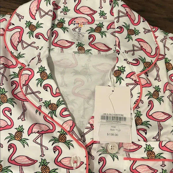 New With Tags Roller Rabbit Freddy Flamingo Polo Pajamas Sz M - Image 7