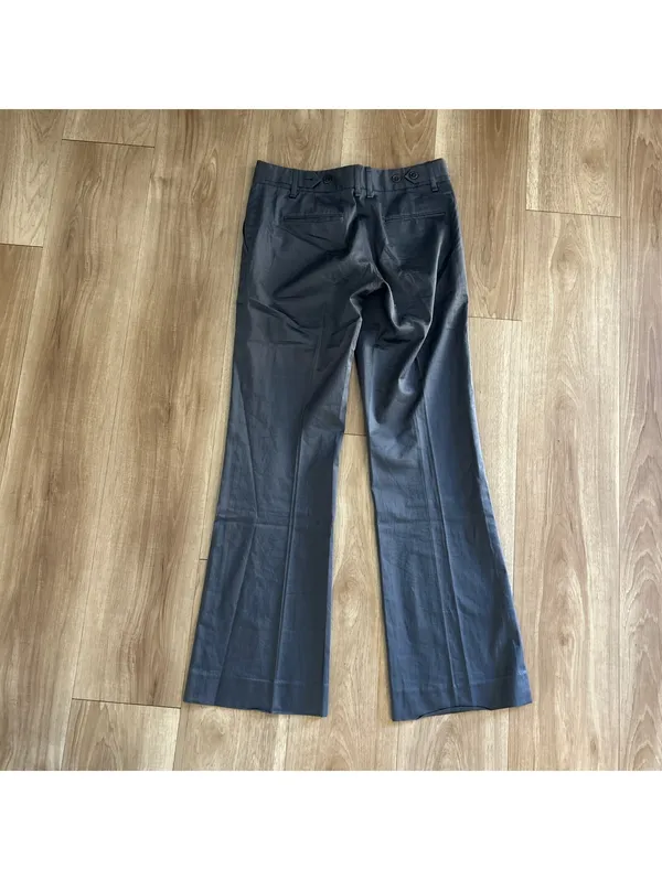 BCBGMaxazria Dark Gray Charcoal Preppy Cotton Dress Pants US0 Bootcut Classic - Image 3