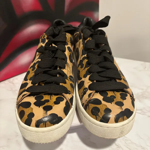 Coach High Line Wild Beast Leopard Print Pebble Leather Low Top Sneakers Sz 8.5 - Image 6