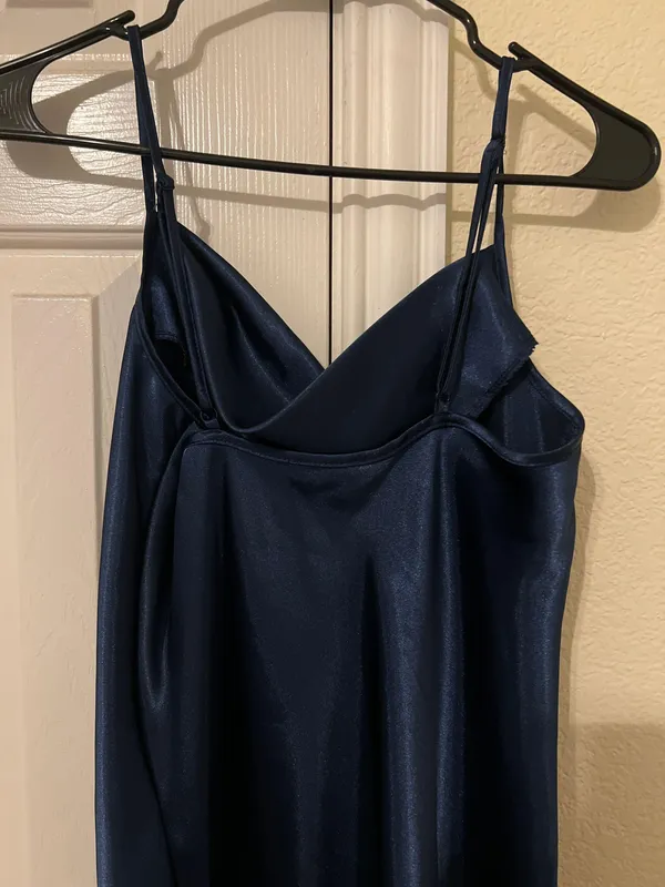 Bebe Satin Blue Dress - Image 2