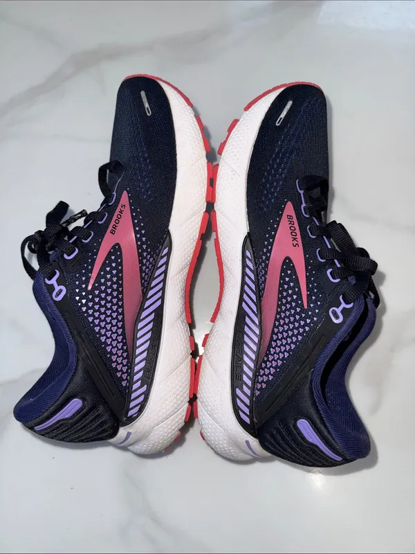 Brooks Women's Running Sneakers - Navy with Pink & Purple Accents - Image 6