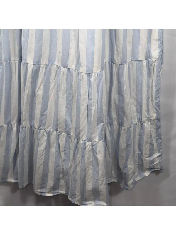 J.Crew Blue White Stripe Smocked Tiered Maxi Dress Women’s Size Medium - Image 4