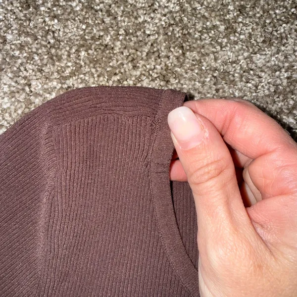 Lululemon Ribbed Long Sleeve Bodysuit Women XS/S Brown Good Espresso Scoop Neck‎ - Image 3