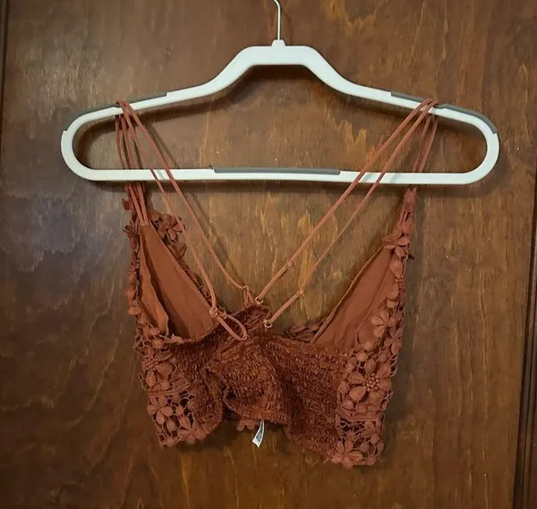 Free People Women's Miss Dazie Bralette, Coconut Shell, Brown Size L - Image 4
