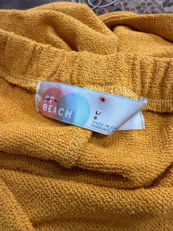 Free People Beach Romper Shorts Mustard Size L. B-5 - Image 3