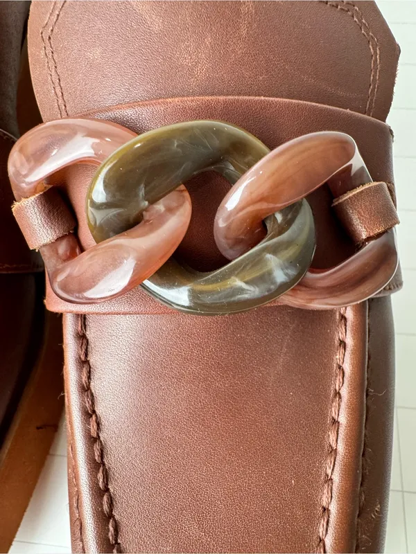 Naked Feet Mauve Platform Loafers with Chain Detail - Image 5