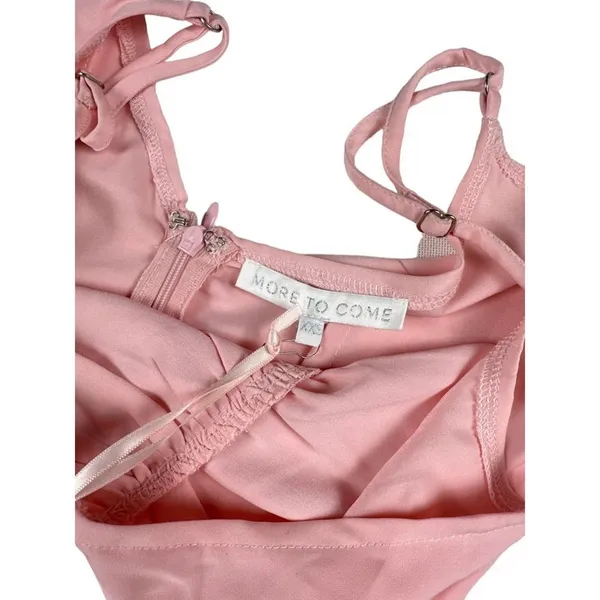 More To Come Natasha Ruffle Midi Dress SIze XXS in Pink - Image 4
