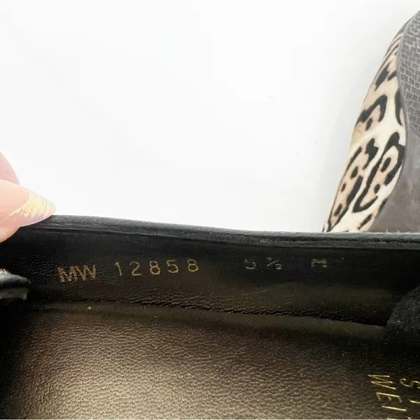 Stuart Weitzman Pony Hair Animal Print‎ Slip On Loafers Women's 5.5 Quiet Luxury - Image 7