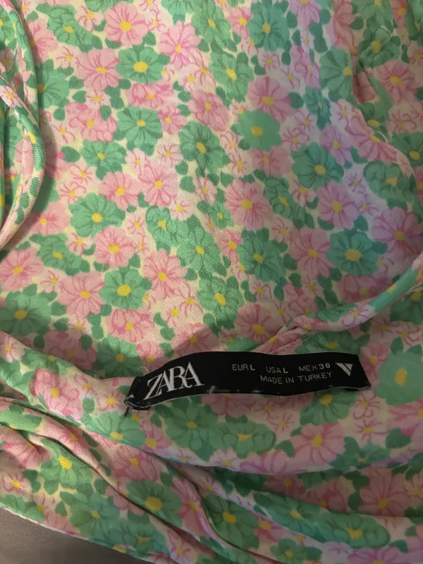 Zara pink and green floral halter top - Image 3