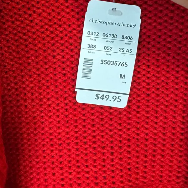 Christopher‎ & Banks Red Cardigan Size Medium - Image 4