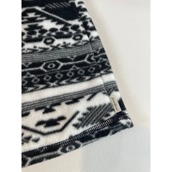 Eddie Bauer Fleece Pullover Size XL Black White Aztec Geometric Quarter Zip - Image 6