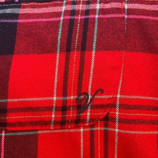 Victoria's Secret 2 piece red plaid tartan short sleeve shirt shorts pajamas XS - Image 5
