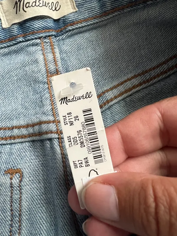 NWT Madewell baggy straight jeans size 26 - Image 8