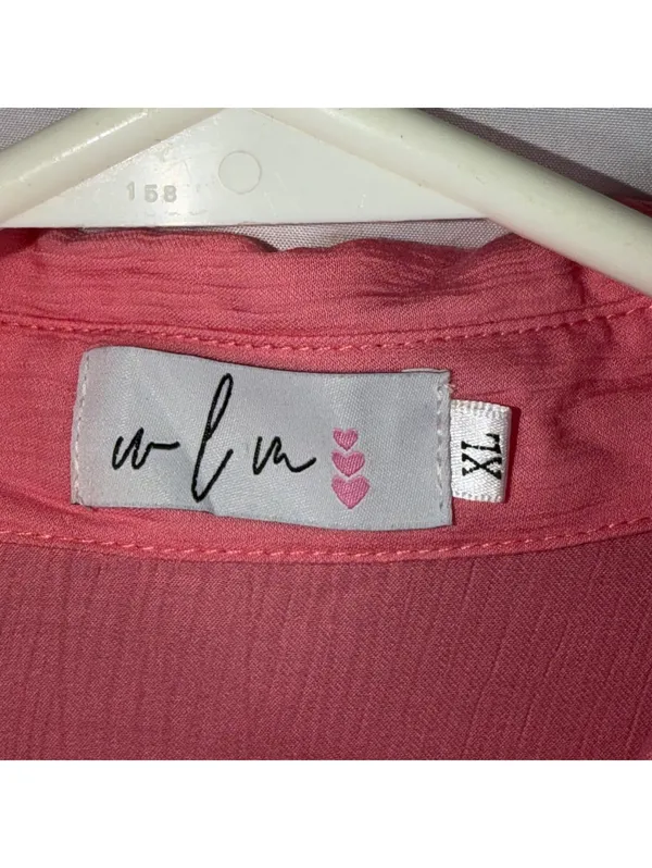 Pink Ruffle Sleeve Button Down Top 1X NWOT Size XL - Image 5