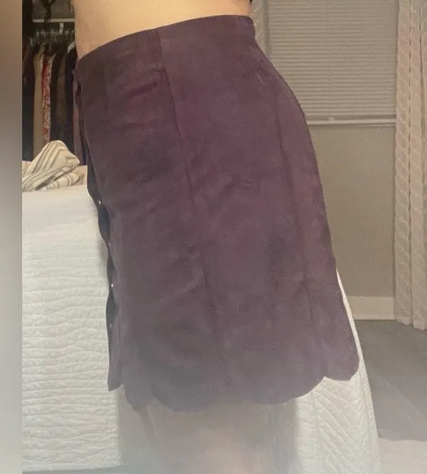 Dark Purple Button Up Skirt Size L - Image 6