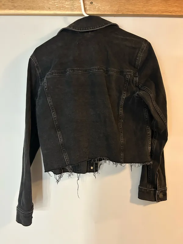 Black Cropped Hollister Jean Jacket - Image 2