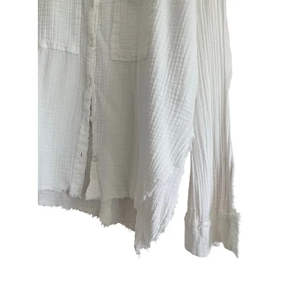 Urban Outfitters Gauzy Button Down Top White Size Medium - Image 3