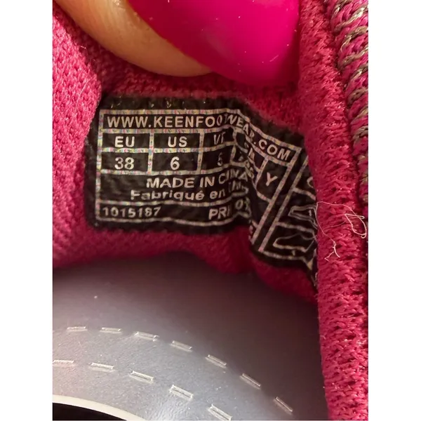 Keen Oakridge Gray Pink Waterproof Hiking Shoes Drawstring Bungee 1015187 Sz 6 - Image 6