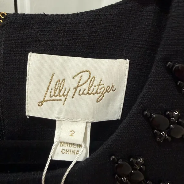 NWT Lilly Pulitzer Edita Embellished Stretch Shift Dress Black - Image 6