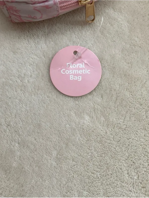 Pink Floral Cosmetic Pouch - Image 6