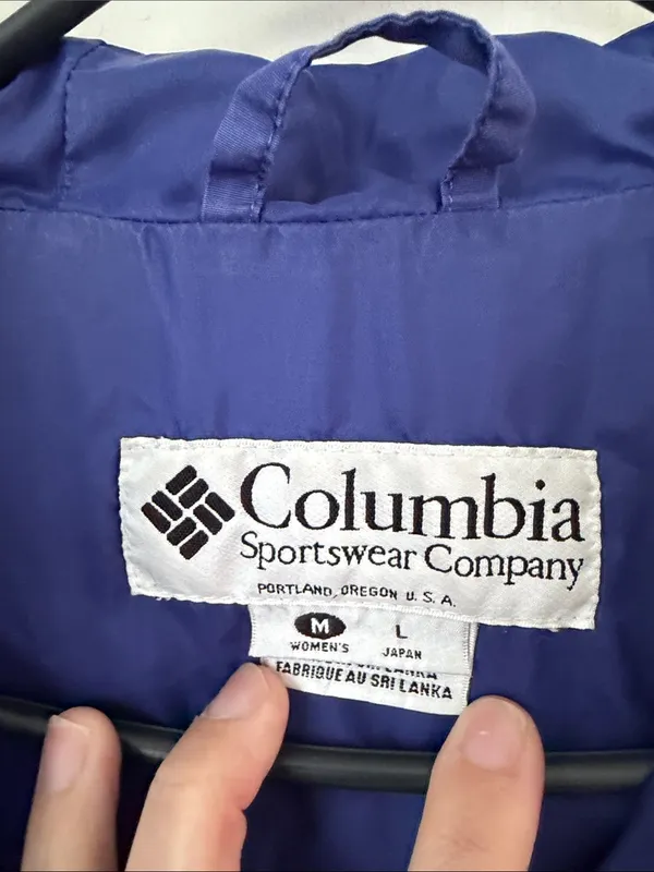 Columbia Vintage Womens’s Full Zip Purple Outdoors Jacket, sz Med ©️ - Image 6